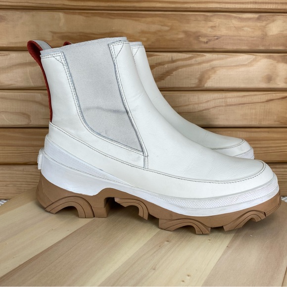 Sorel BREX Womens 10 US NL4303-120 Cream Round Toe Pull-On Ankle Chelsea Boot WP - Picture 8 of 13